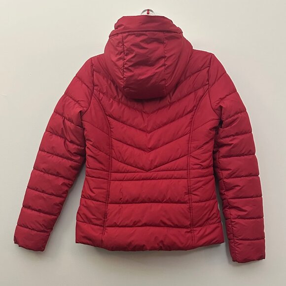 Hollister Women's Sherpa Lined Puffer Jacket Red Shell Size S - Picture 2 of 3